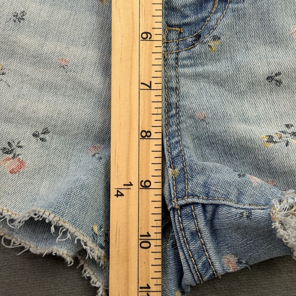 Wild Fable Denim Shorts Floral Print Cut Off Fringe Cottagecore Dainty Feminine - Picture 6 of 7